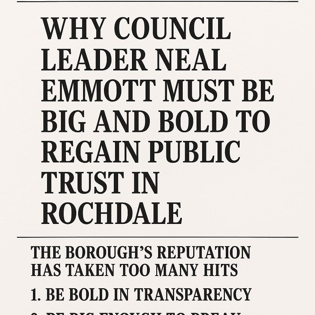 Why Council Leader Neal Emmott Must Be Big and Bold to Regain Public Trust in Rochdale